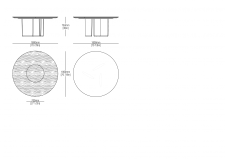 Round table ø1800 - wood