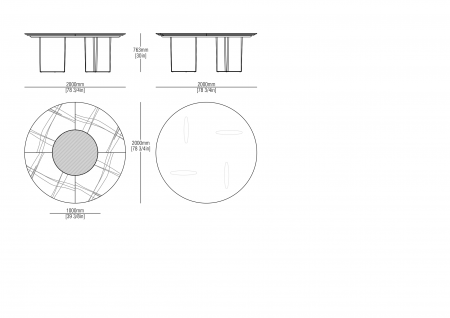 Round table ø2000 - marble