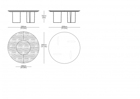 Round table ø2000 - wood
