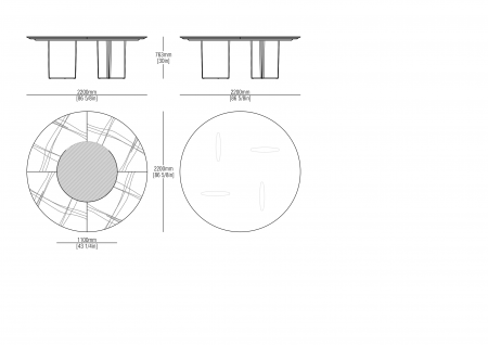 Round table ø2200 - marble