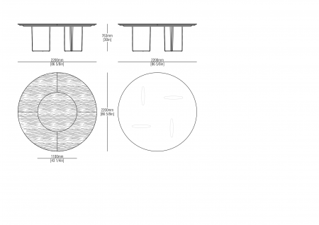 Round table ø2200 - wood